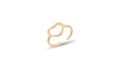 ADJUSTABLE HEART-SHAPED RING (Rose Plated) - 1