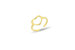 ADJUSTABLE HEART-SHAPED RING (Gold Plated) - 1