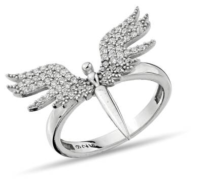 ANGEL FIGURE STONE ZIRCON RING - 1