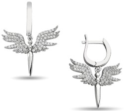 ANGEL FIGURE ZIRCON EARRINGS - 1