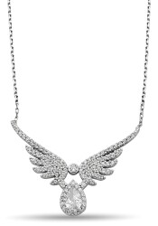 ANGEL WINGS DROP STONE ZIRCON NECKLACE - 1