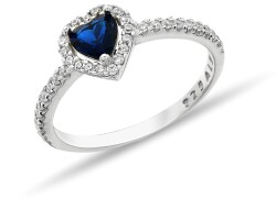 ANILLO CORAZÓN PIEDRA AZUL OSCURO - 1