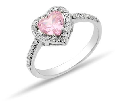 ANILLO CORAZÓN PIEDRA ROSA - 1