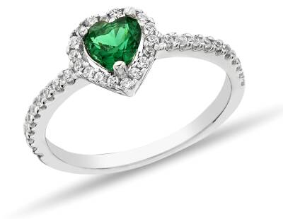 ANILLO CORAZÓN PIEDRA VERDE - 1