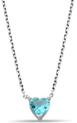 BLUE HEART ZIRCON NECKLACE - 1