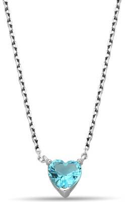 BLUE HEART ZIRCON NECKLACE - 1