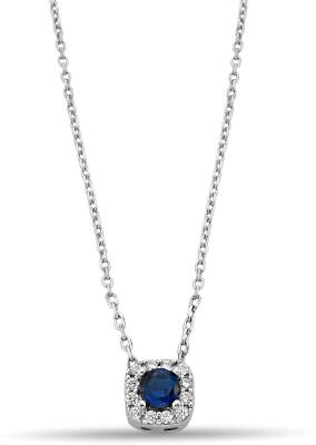 BLUE STONE ZIRCON NECKLACE - 1