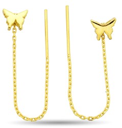 BUTTERFLY FIGURE CHAIN ​​EARRINGS - 1