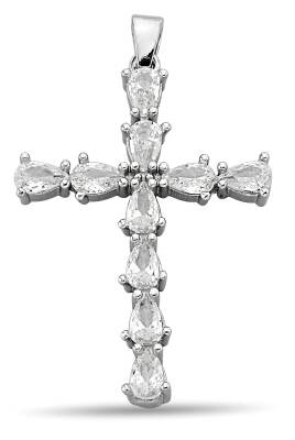 CROSS PENDANT DROP ZIRCONIA STONE - 1