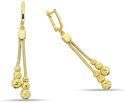 CHAIN ​​AND BALL FIGURE EARRINGS - 1