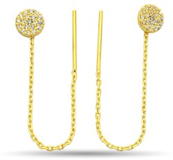 CHAIN ​​EARRINGS WITH CIRCLE SYMBOL - 1