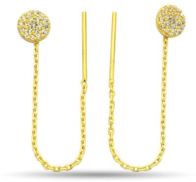 CHAIN ​​EARRINGS WITH CIRCLE SYMBOL - 1