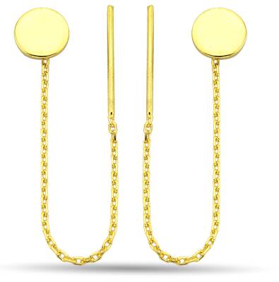 CHAIN ​​EARRINGS WITH CIRCLE SYMBOL - 1