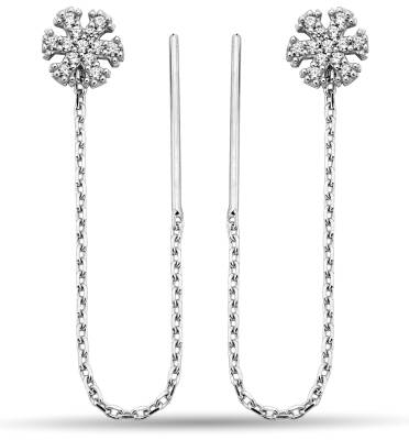 CHAIN ​​STONE SNOWFLAKE EARRINGS - 1