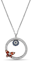 CIRCLE EYE, BUTTERFLY ZIRCON NECKLACE - 1