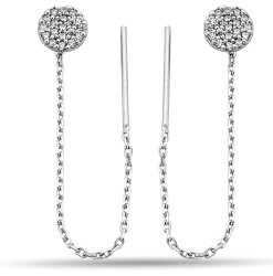 CIRCULAR STONE CHAIN ​​EARRINGS - 1