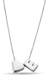 COLLAR DE CIRCONITAS CON LETRA E Y FIGURA DE CORAZÓN - 1