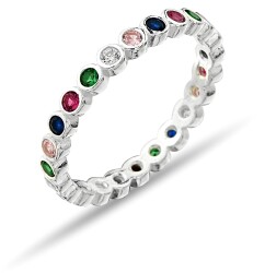 COLORED STONE ZIRCON RING - 1