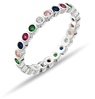 COLORED STONE ZIRCON RING - 1