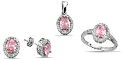 CONJUNTO DE CIRCONITAS PIEDRA ROSA - 1