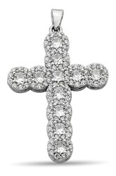 CROSS PENDANT WITH ROUND ZIRCONIA STONE - 1