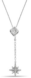 CUBE AND STAR FIGURE ZIRCON NECKLACE - 1