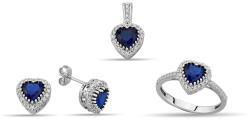 DARK BLUE HEART ZIRCON SET - 1