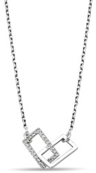 DOUBLE RECTANGULAR ZIRCON NECKLACE - 1