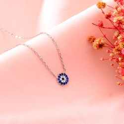 EYE BEAD ZIRCON NECKLACE - 2