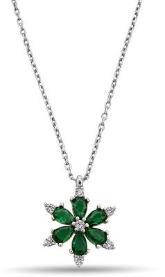 GREEN SNOWFLAKE ZIRCON NECKLACE - 1