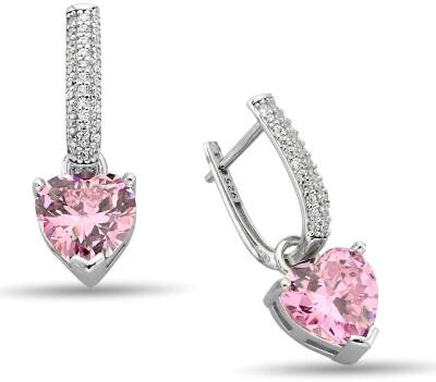 HEART AND STONE ZIRCON EARRINGS - 1