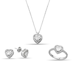 HEART FIGURE STONE ZIRCON SET - 1