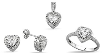 HEART STONE ZIRCON SET - 1