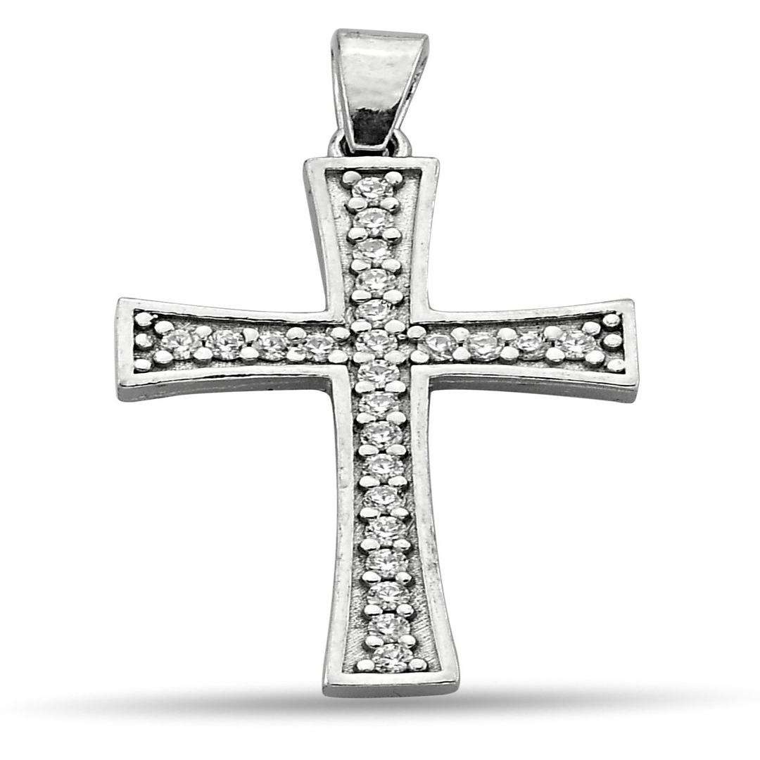 LITE CROSS PENDANT WITH ZIRCONIA STONE