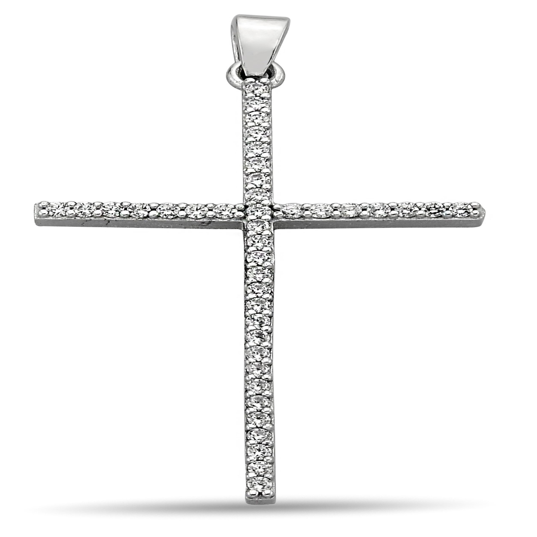 LITE CROSS PENDANT WITH ZIRCONIA STONE