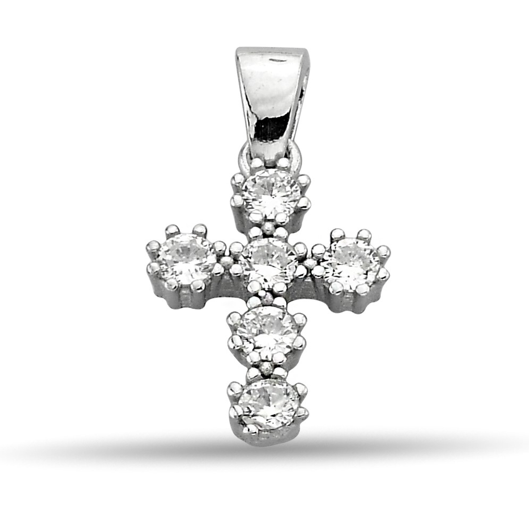 LITE CROSS PENDANT WITH ZIRCONIA STONE