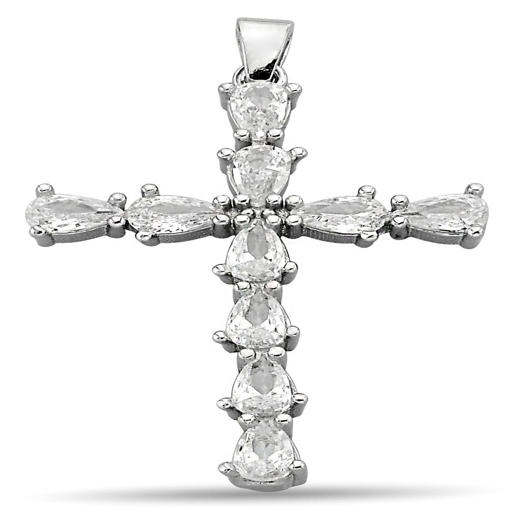 CROSS PENDANT DROP ZIRCONIA STONE