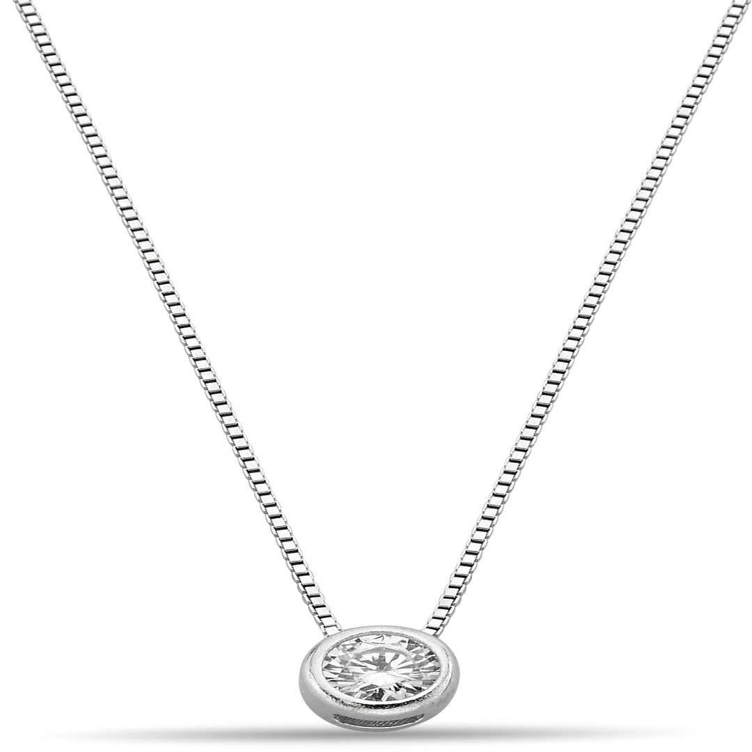 OVAL STONE ZIRCON NECKLACE