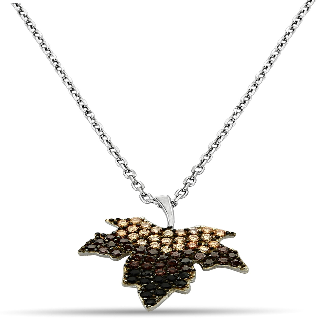 LEAF FIGURE ZIRCON NECKLACE