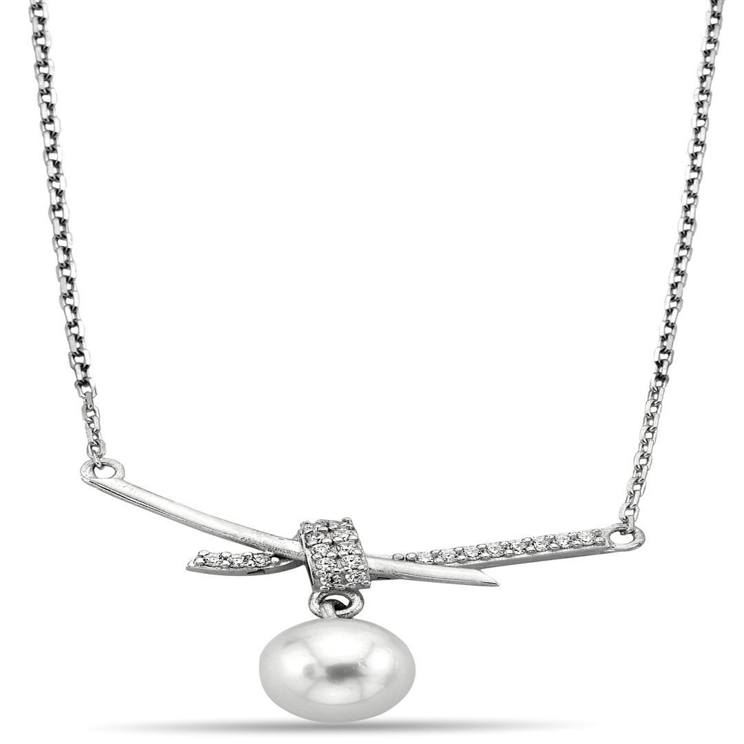 PEARL FIGURE ZIRCON NECKLACE