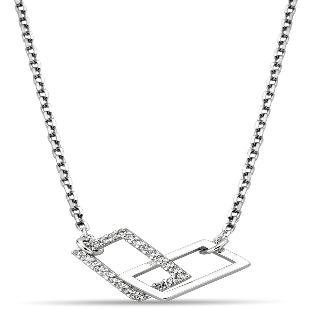 DOUBLE RECTANGULAR ZIRCON NECKLACE