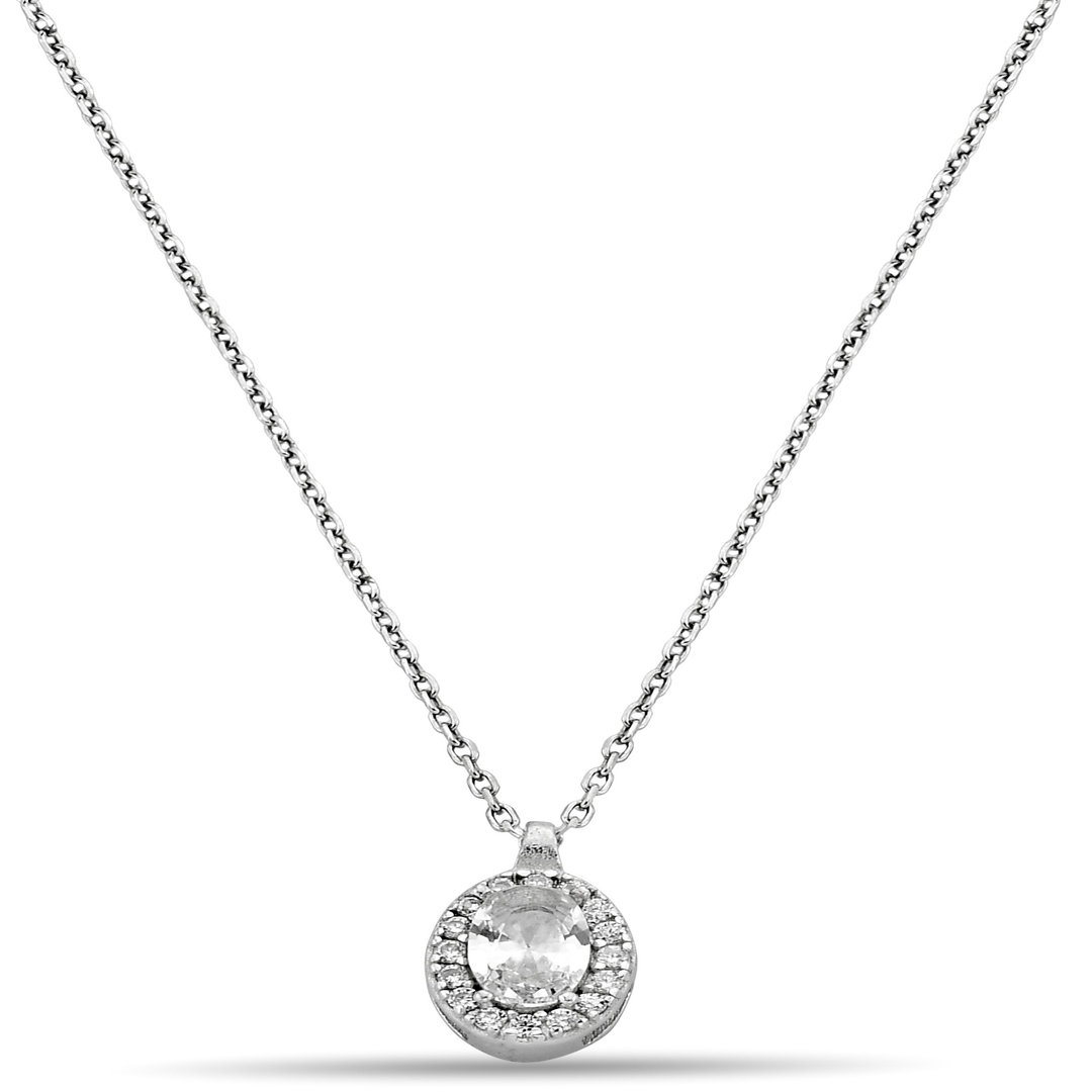 OVAL STONE ZIRCON NECKLACE