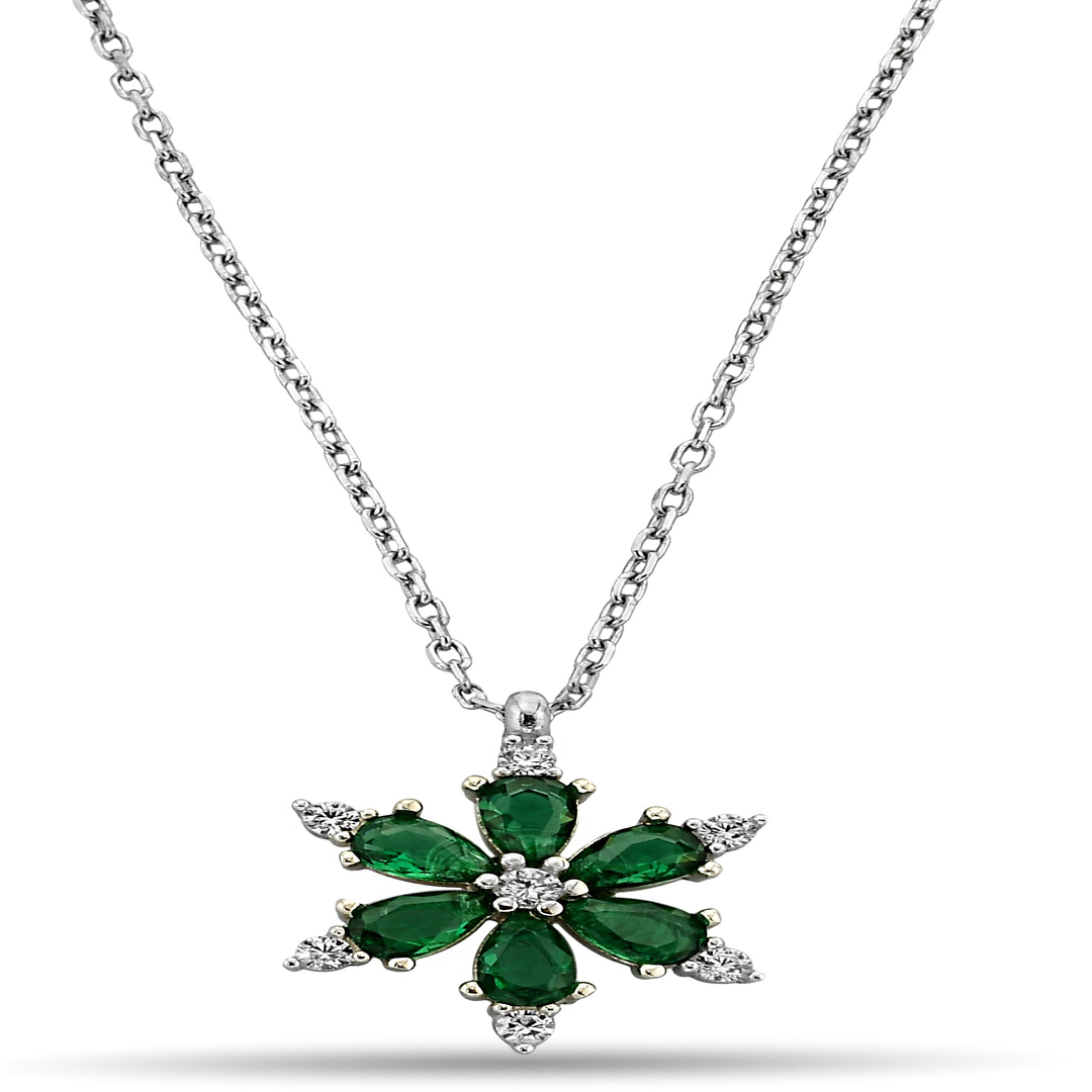 GREEN SNOWFLAKE ZIRCON NECKLACE