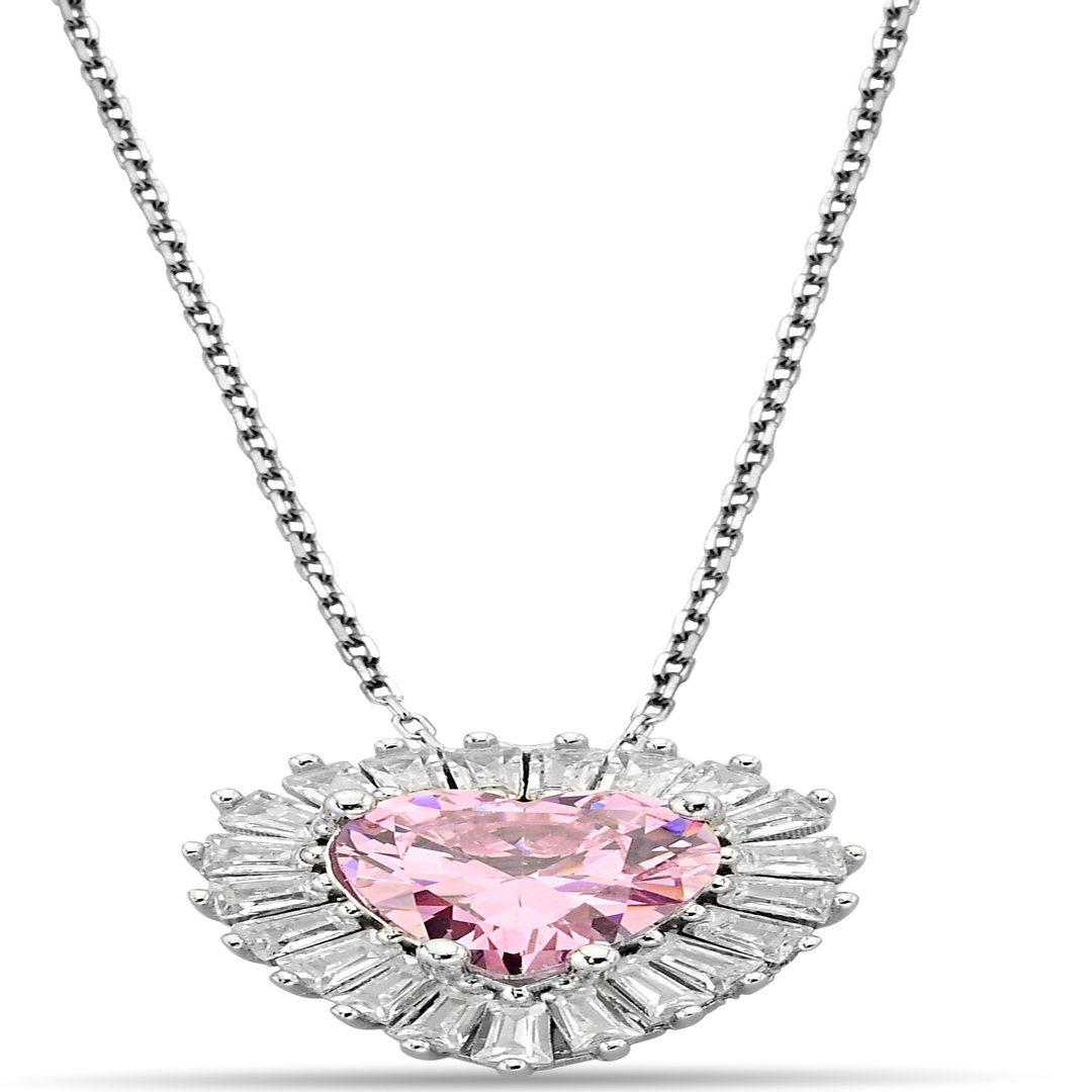 PINK BAGUETTE ZIRCON NECKLACE