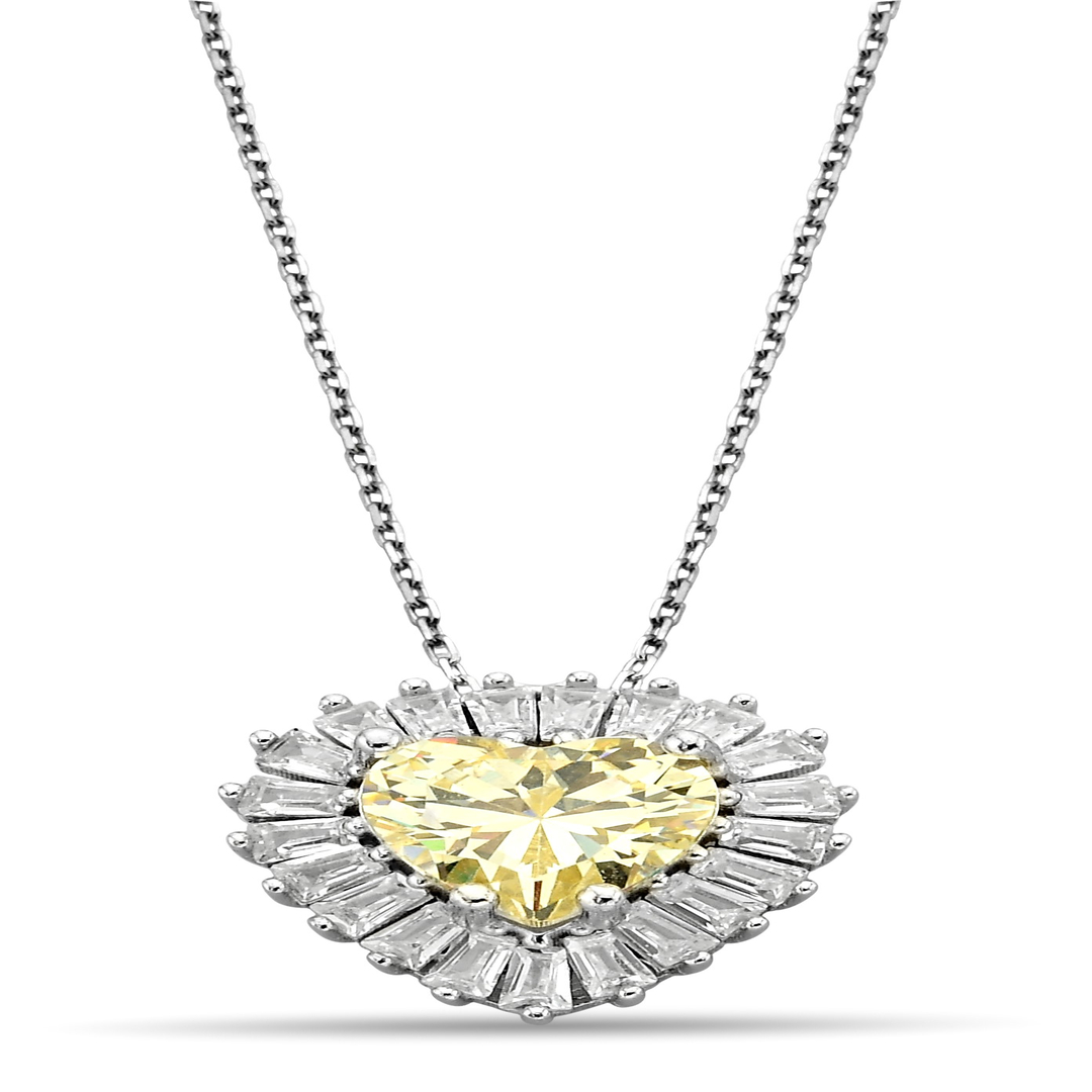 YELLOW BAGUETTE ZIRCON NECKLACE