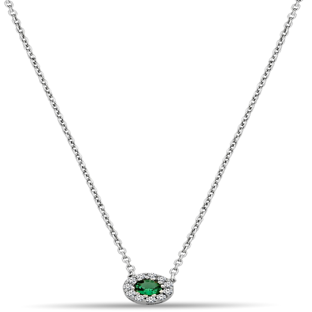 GREEN STONE ZIRCON NECKLACE