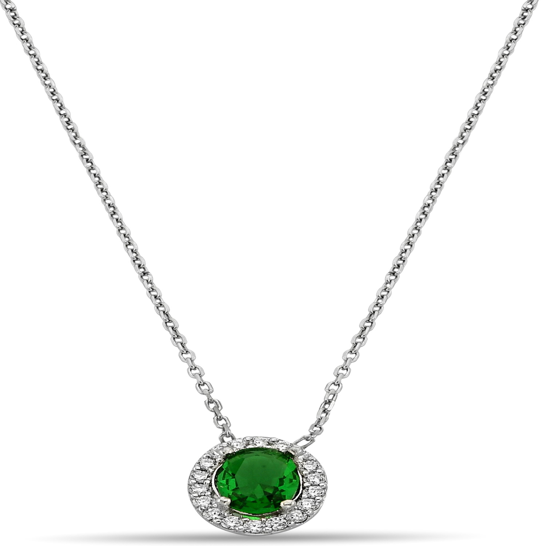 OVAL STONE ZIRCON NECKLACE