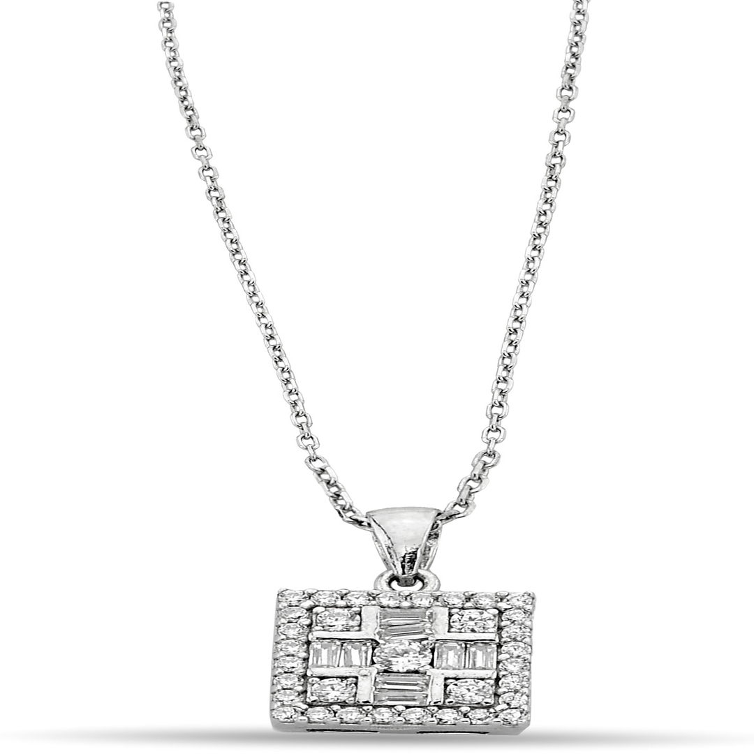 SQUARE BAGUETTE ZIRCON NECKLACE