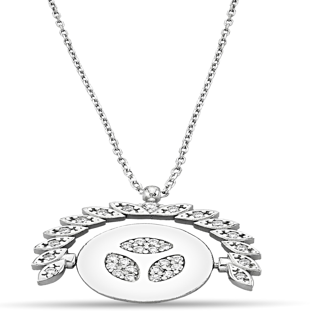 ROTATING PLATE ZIRCON NECKLACE