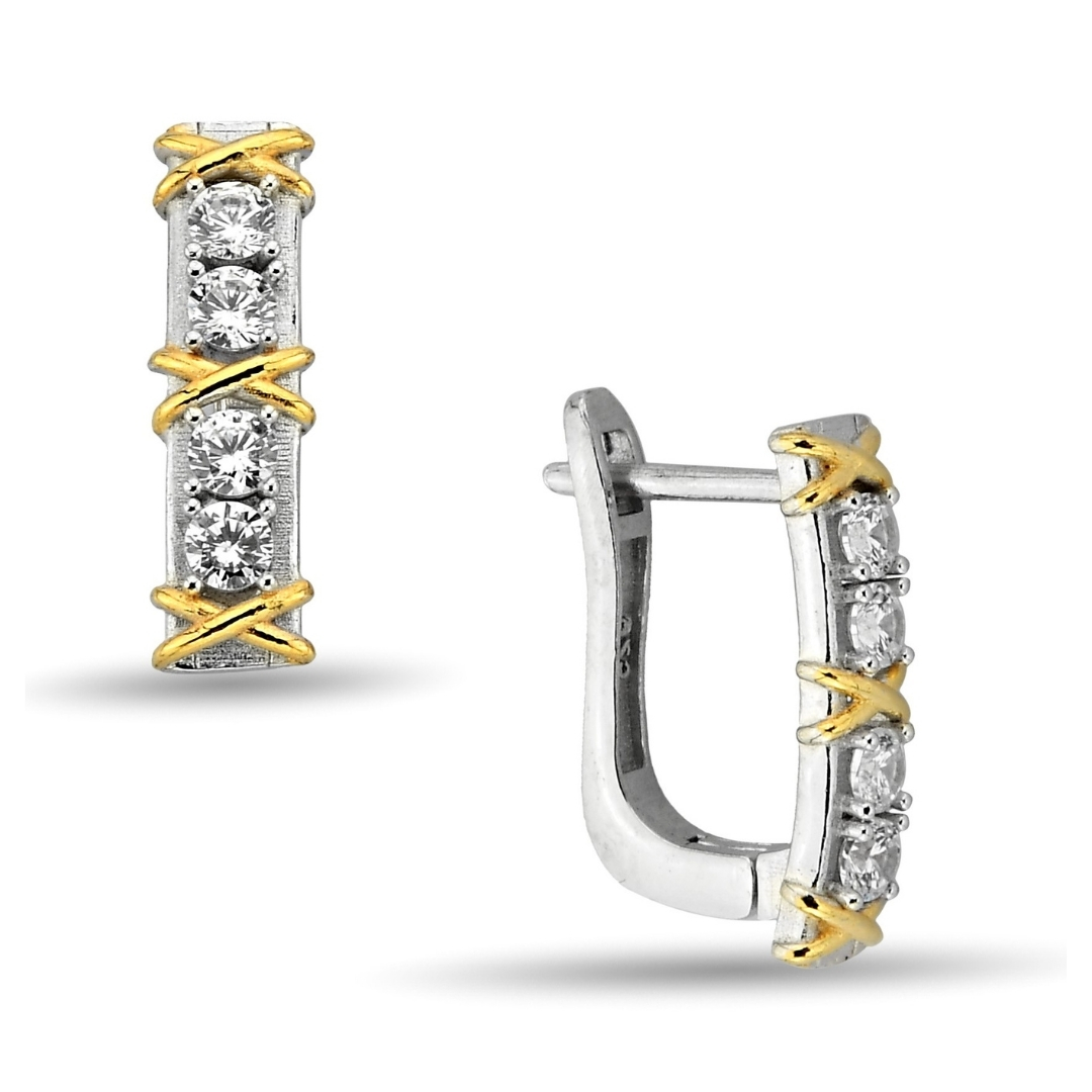 QUADRUPLE STONE ZIRCON EARRINGS